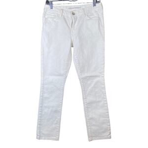 Banana Republic Women Jeans White Ankle Cropped Straight Leg Mid Rise Stretch 27